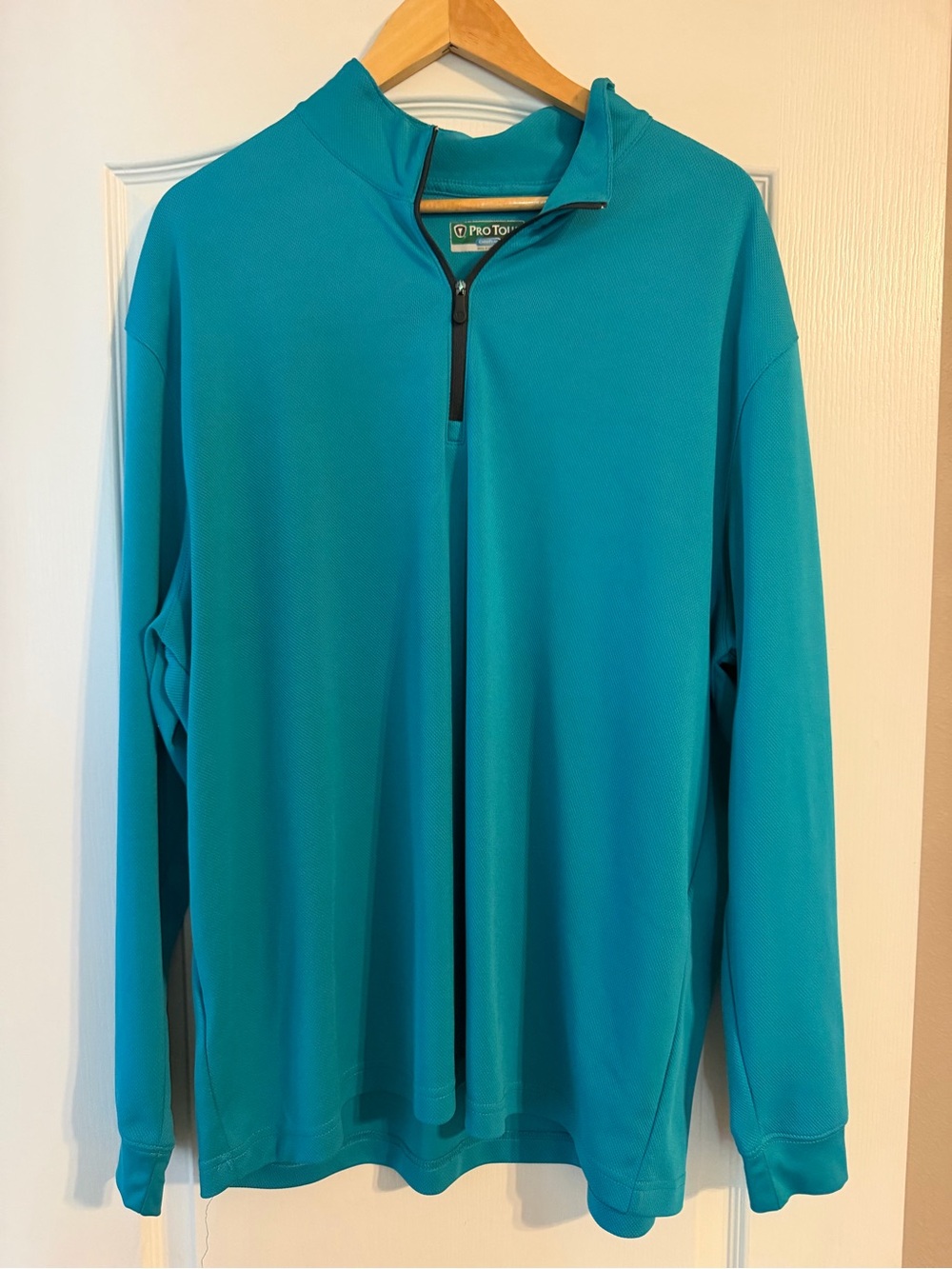 Men's Long Sleeve Quarter-Zip Pullover - Teal